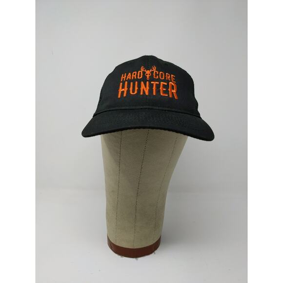 Hard Core Hunter Snapback Mesh Back Hat Embroidered Logo OSFM Black - Picture 2 of 10